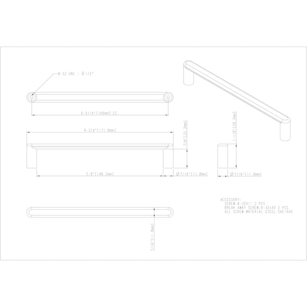 160 Mm Center-to-Center Polished Chrome Gibson Cabinet Pull